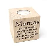 KATINGA Teelichthalter Mama 8cm - toller Kerzenständer für Mama zu Muttertag oder Geburtstag (Mama Text)